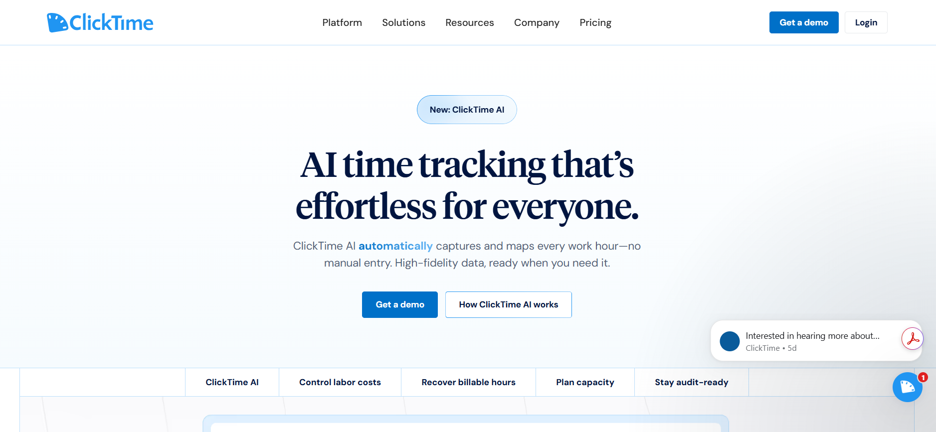 ClickTime - AI time tracking tool
