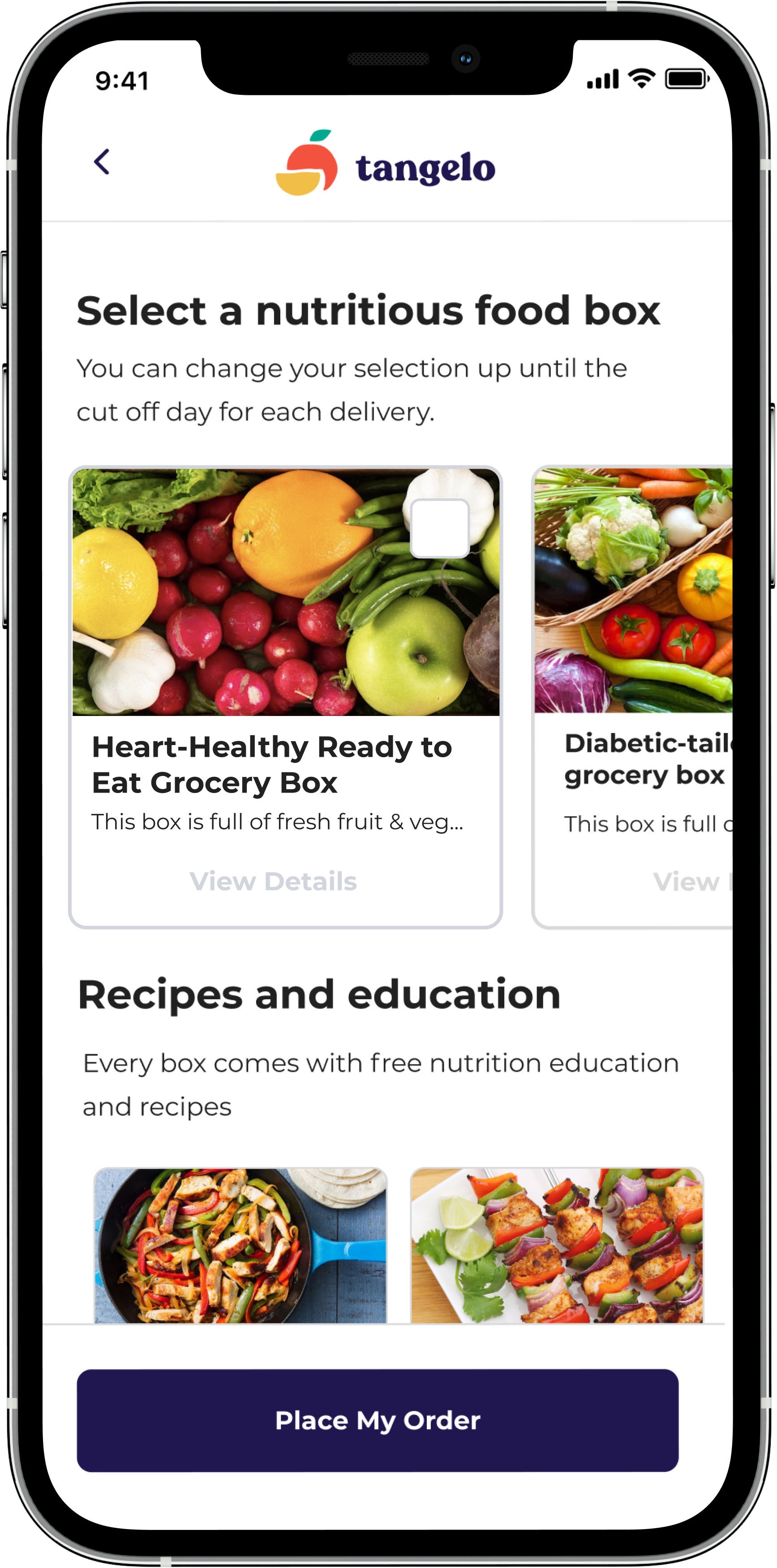 Tangelo app screenshot