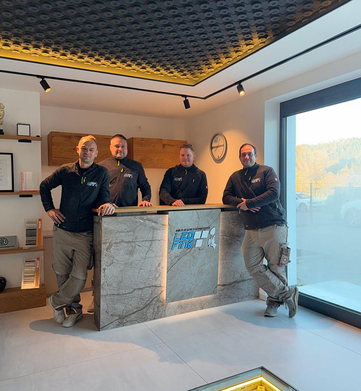 Ein Bild des Teams vom Fliesenbetrieb Leo Fink