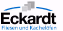 Eckardt Fliesen und Kacheldesign Firmenlogo mit blauen und grauen Akzenten.