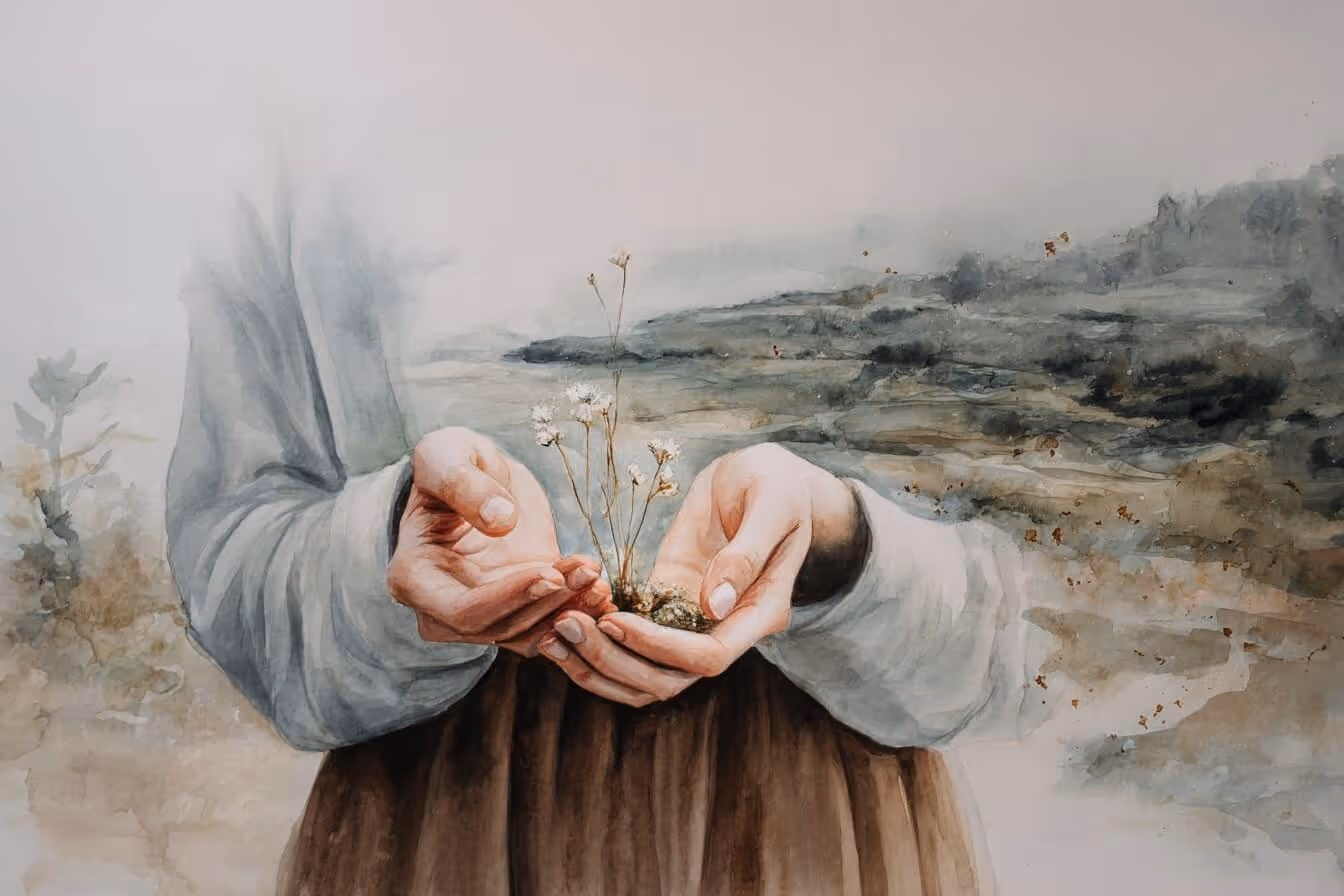 Ilustrace symbolizující Biotenzor: Nejjemnější nástroj pro práci s intuicí, bylinami i zvířaty
