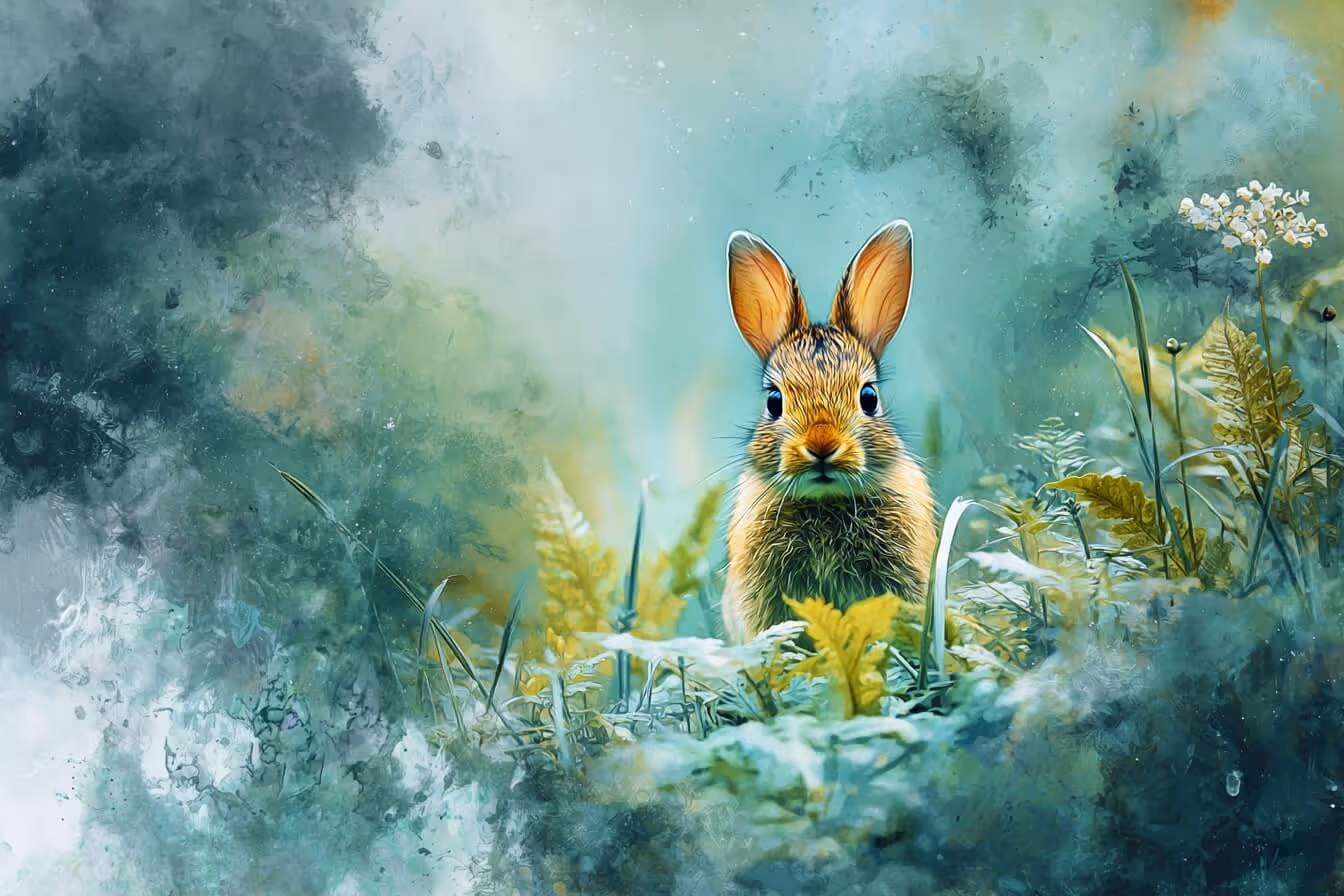 Ilustrace králíčka jako duchovního průvodce