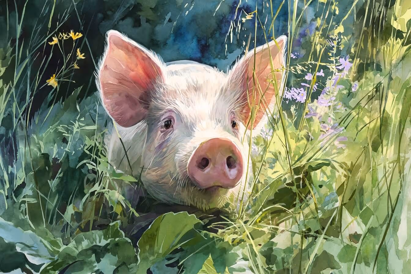 Ilustrace prasete jako duchovního průvodce