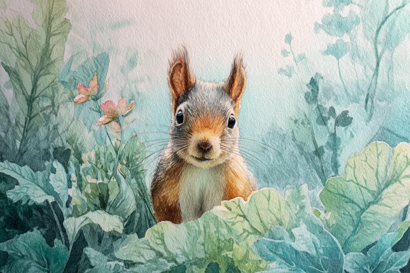 Ilustrace  veverky jako duchovního průvodce