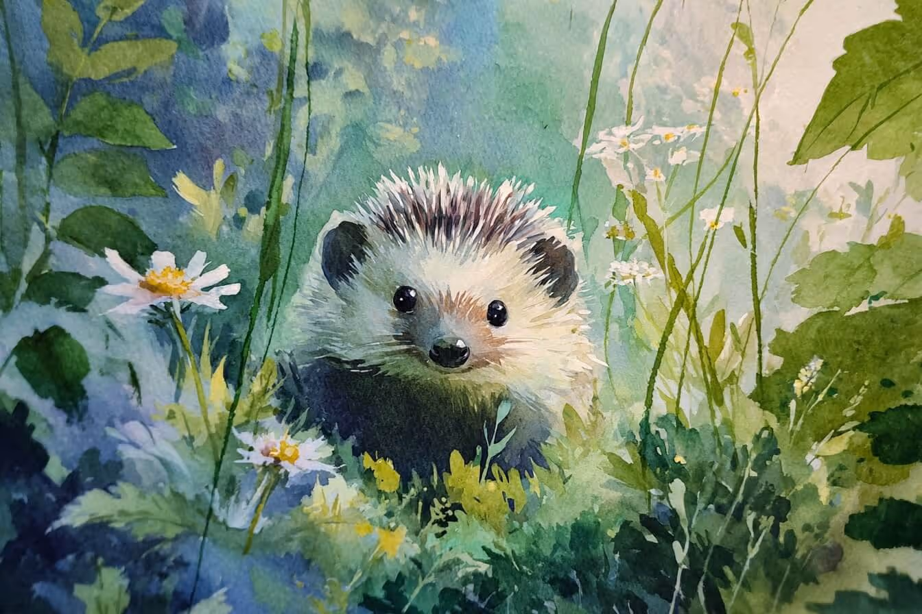 Ilustrace ježka jako duchovního průvodce