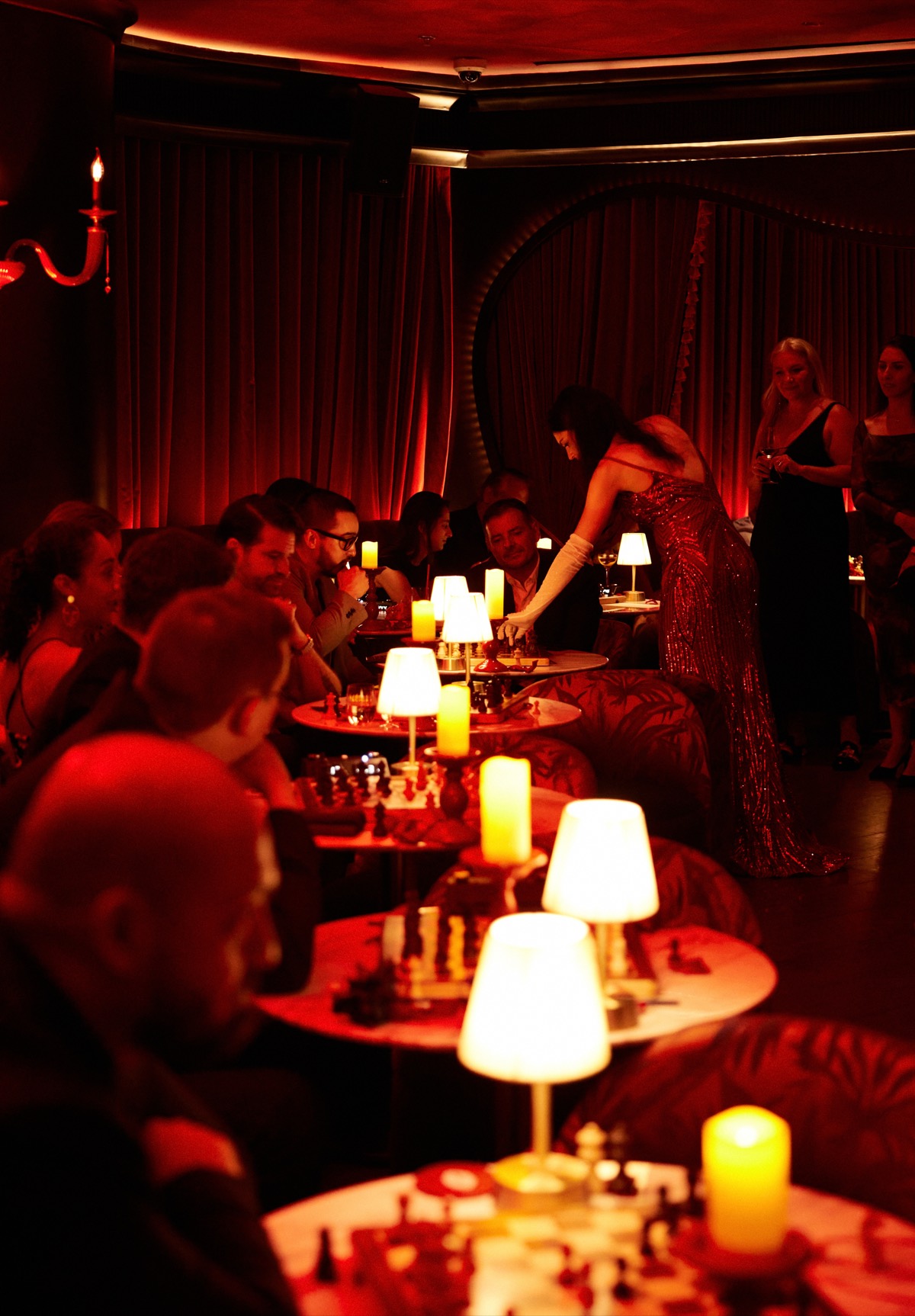 Simultaneous chess in a speakeasy bar by FERZ Dubai