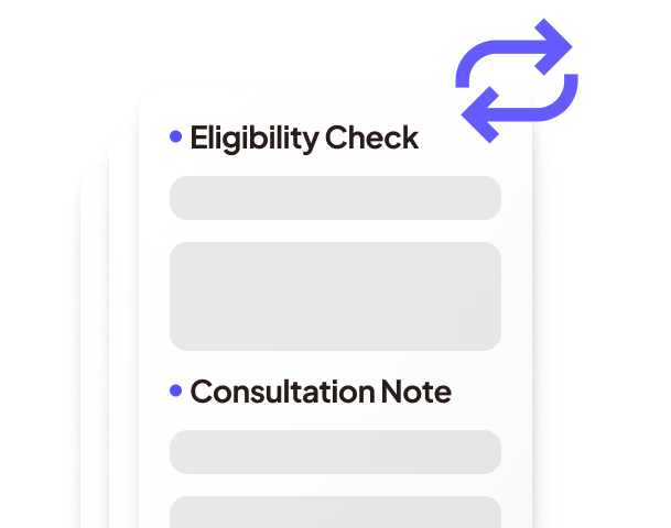 Eligibility Check and Consultation Note.
