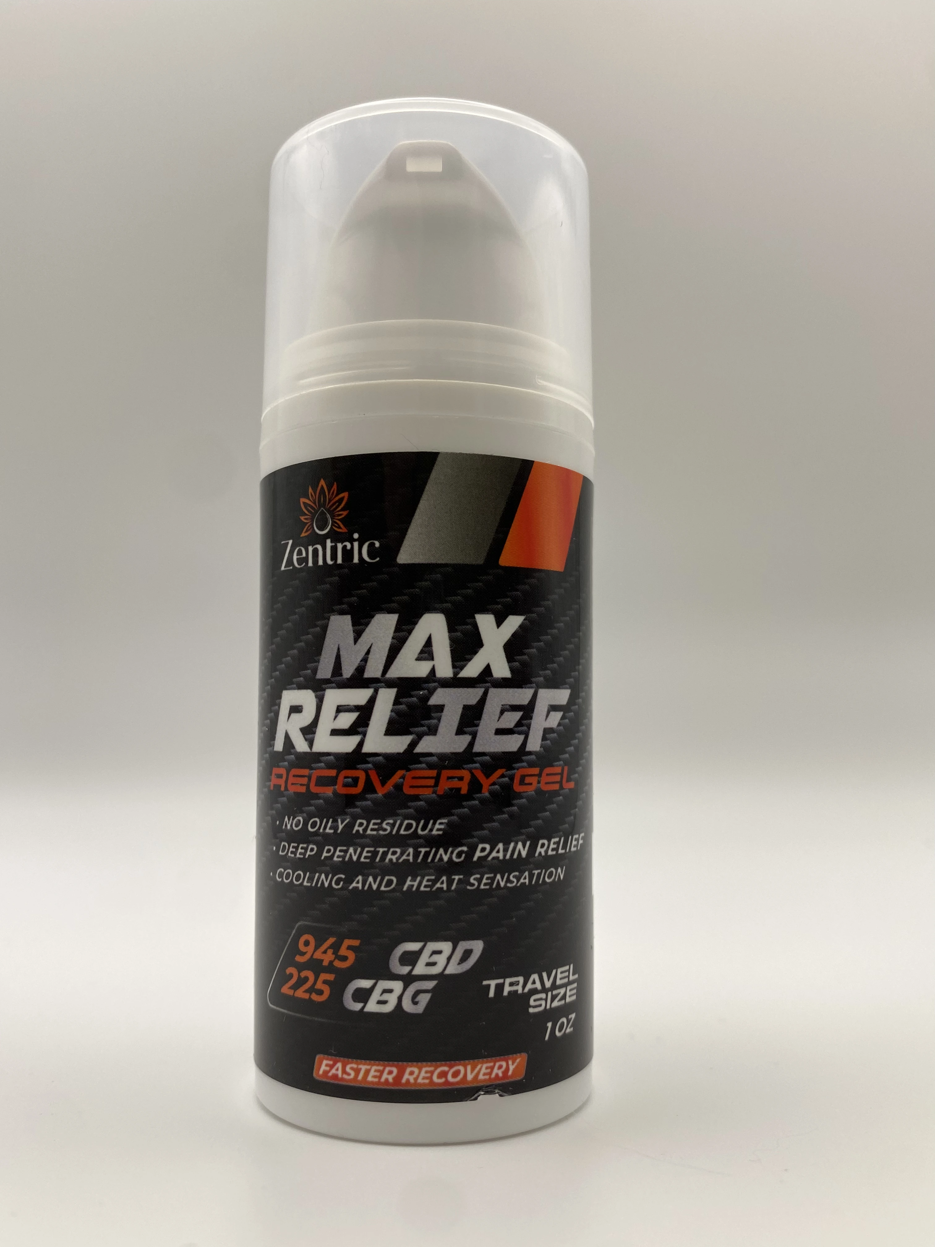 Zentric Max Relief Recovery Gel Travel Size 1oz