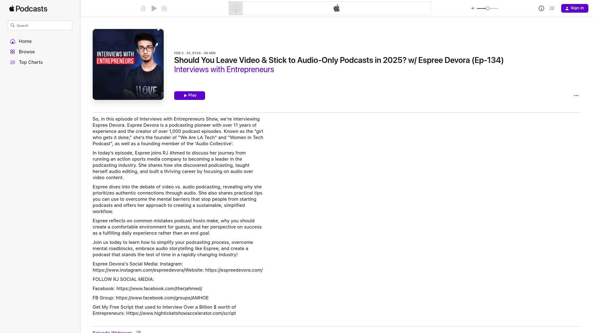 7 Must-Watch Entrepreneur Interviews to Inspire You in 2025 - 2. Espree Devora: Audio Storytelling & Podcasting Success
