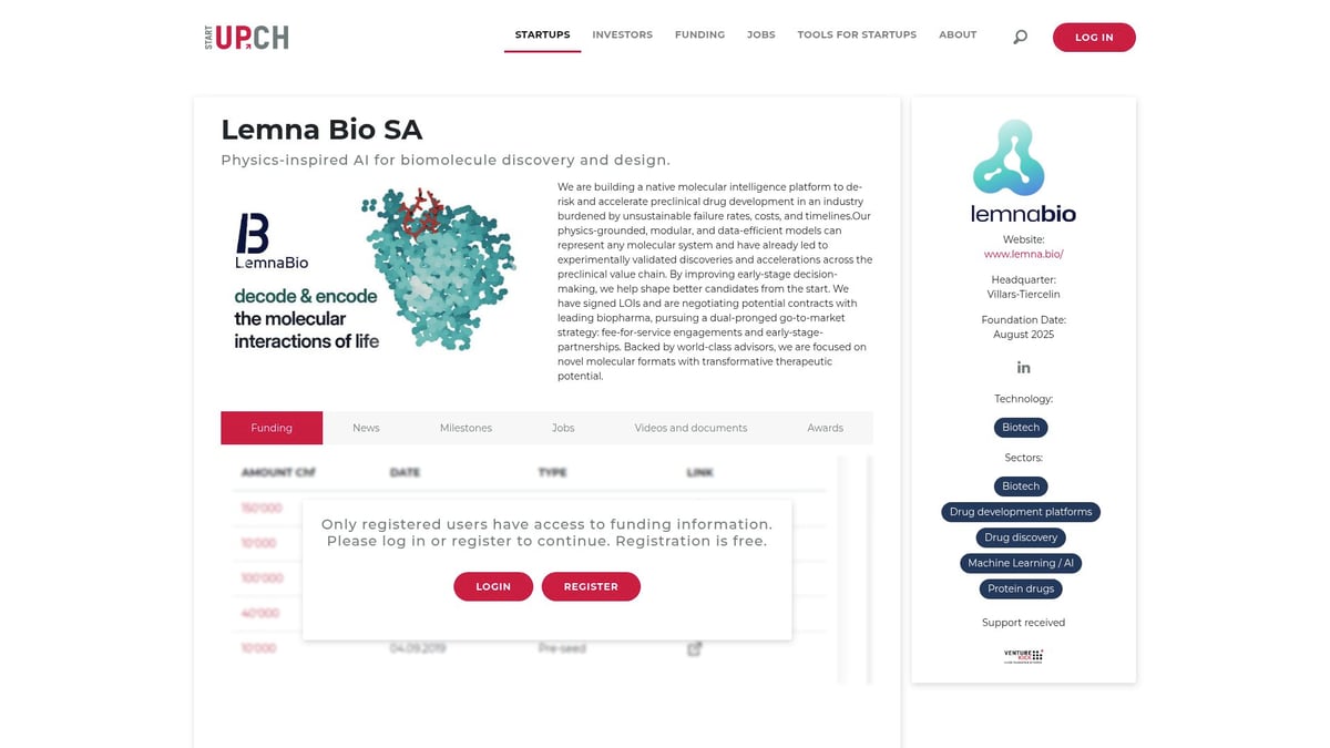 7 Swiss Startup Success Stories to Watch in 2025 - 5. Lemna Bio SA