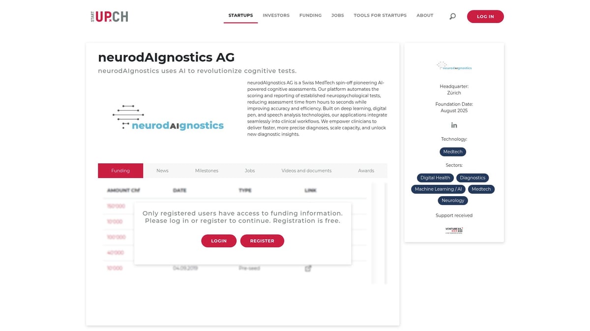 7 Swiss Startup Success Stories to Watch in 2025 - 7. neurodAIgnostics AG