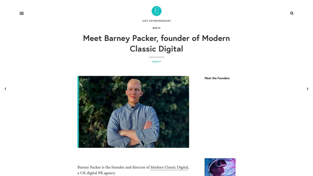 7 Inspiring Stories: Meet the Founder Behind Top Startups 2025 - Barney Packer, Founder of Modern Classic Digital