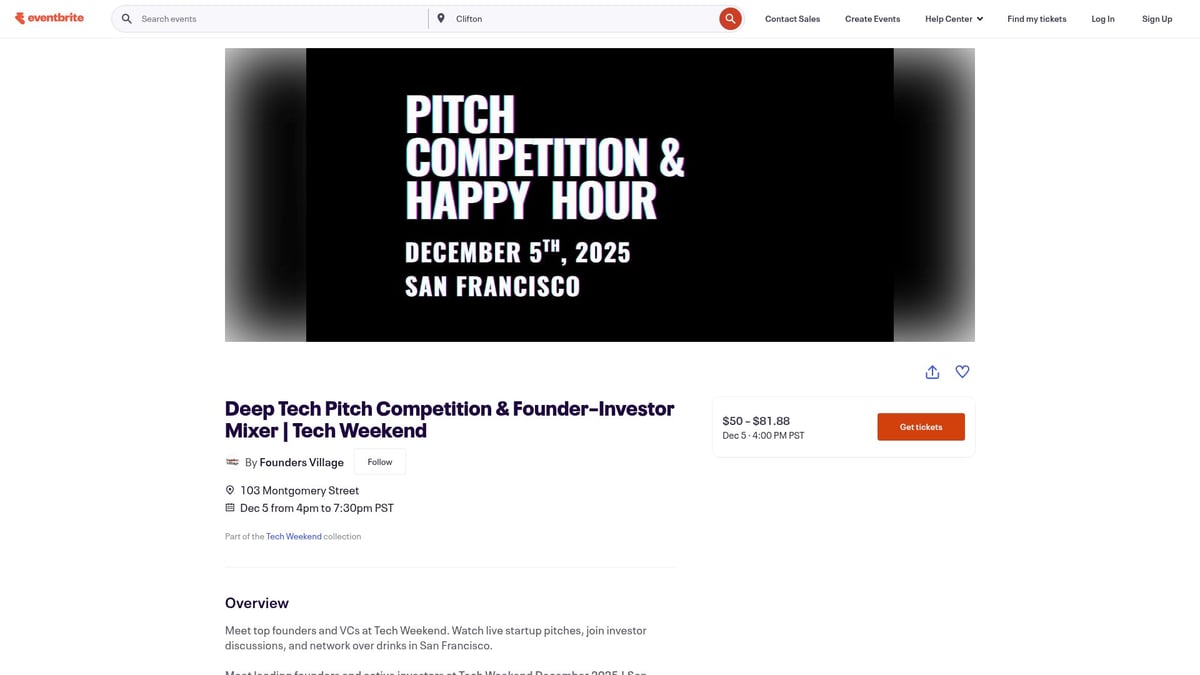 7 Must-Attend Founder Events to Elevate Your Network in 2025 - Deep Tech Pitch Competition & Founder–Investor Mixer | Tech Weekend