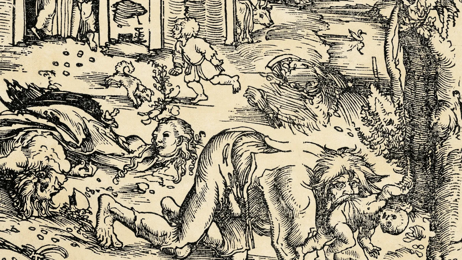 Vision terrifiante du loup-garou de Bedburg, mi-homme mi-bête, semant la mort.