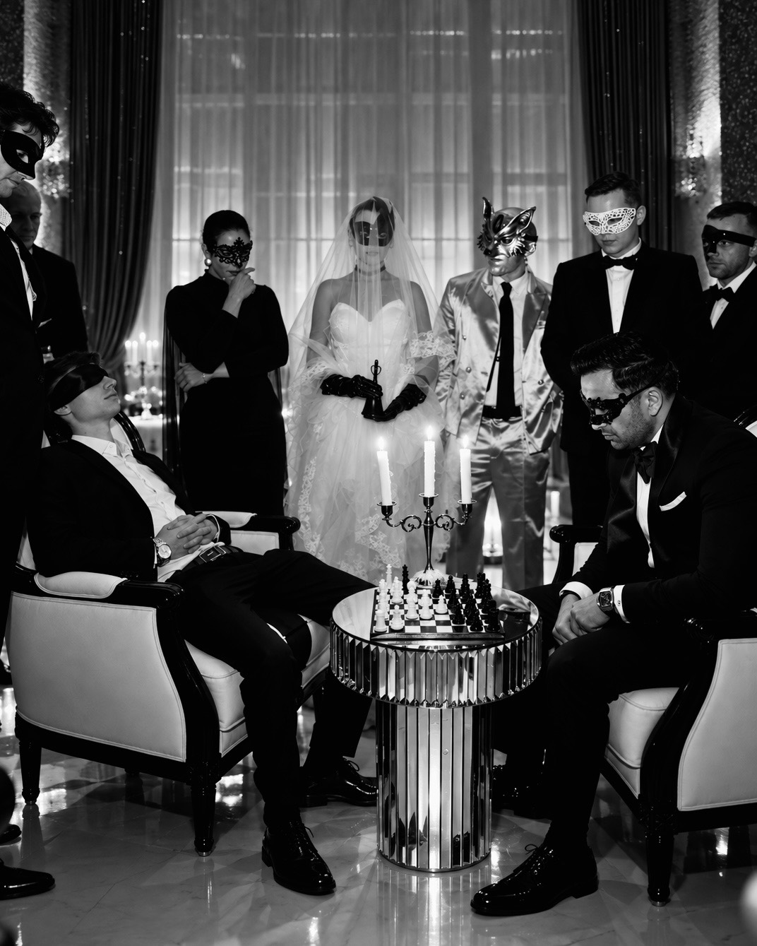 Masquerade chess game by candlelight at FERZ