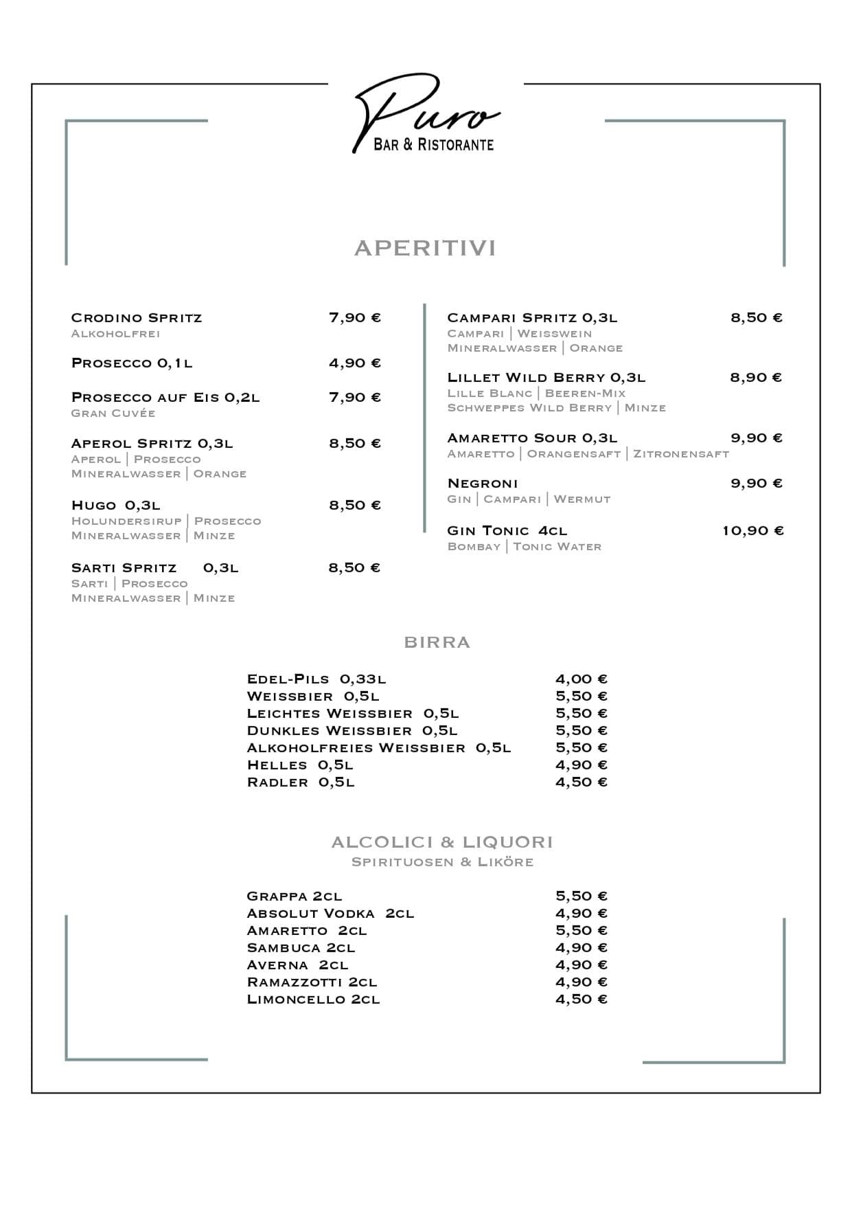 Puro Regensburg Aperativi