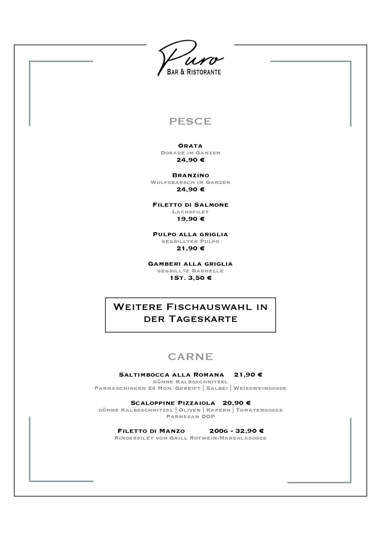 Puro Regensburg Fisch und Fleisch