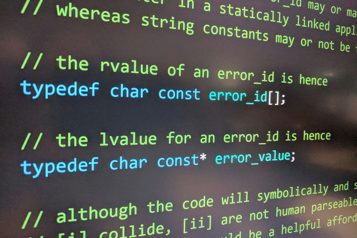 a close up of a computer screen with code on it