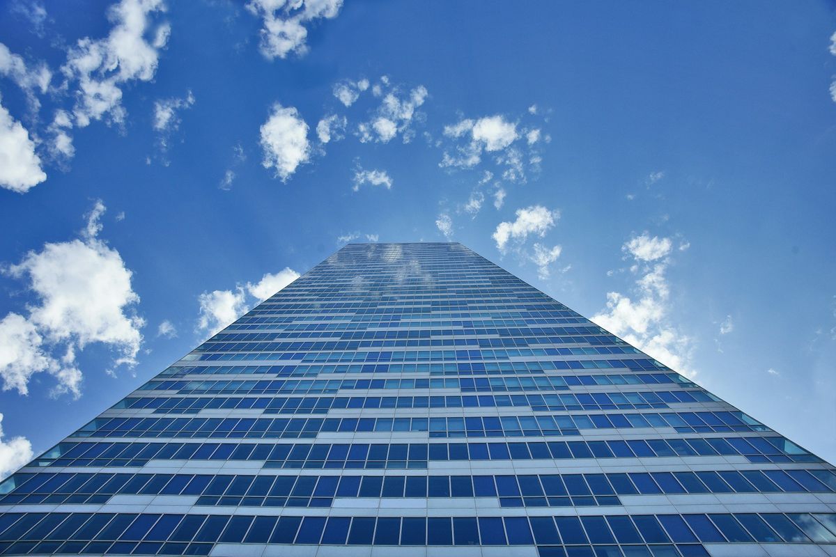 a very tall building with a lot of windows