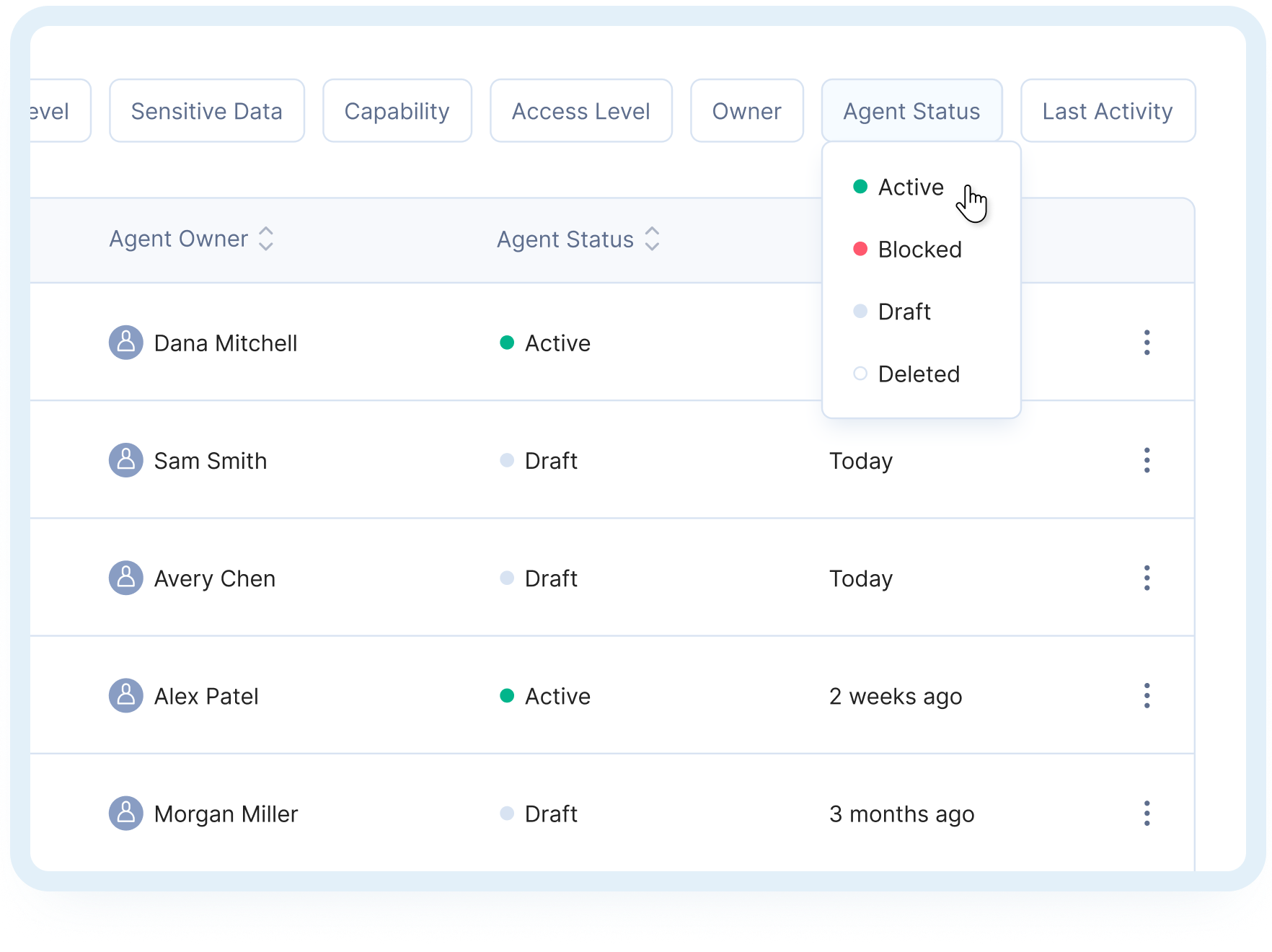 Opsin product UI snippets