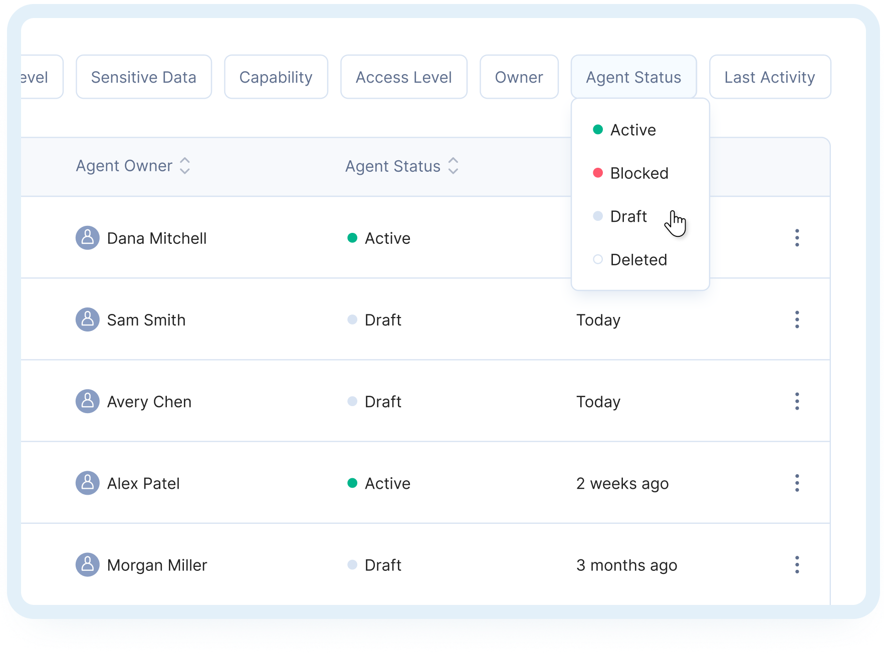 Opsin product UI snippets