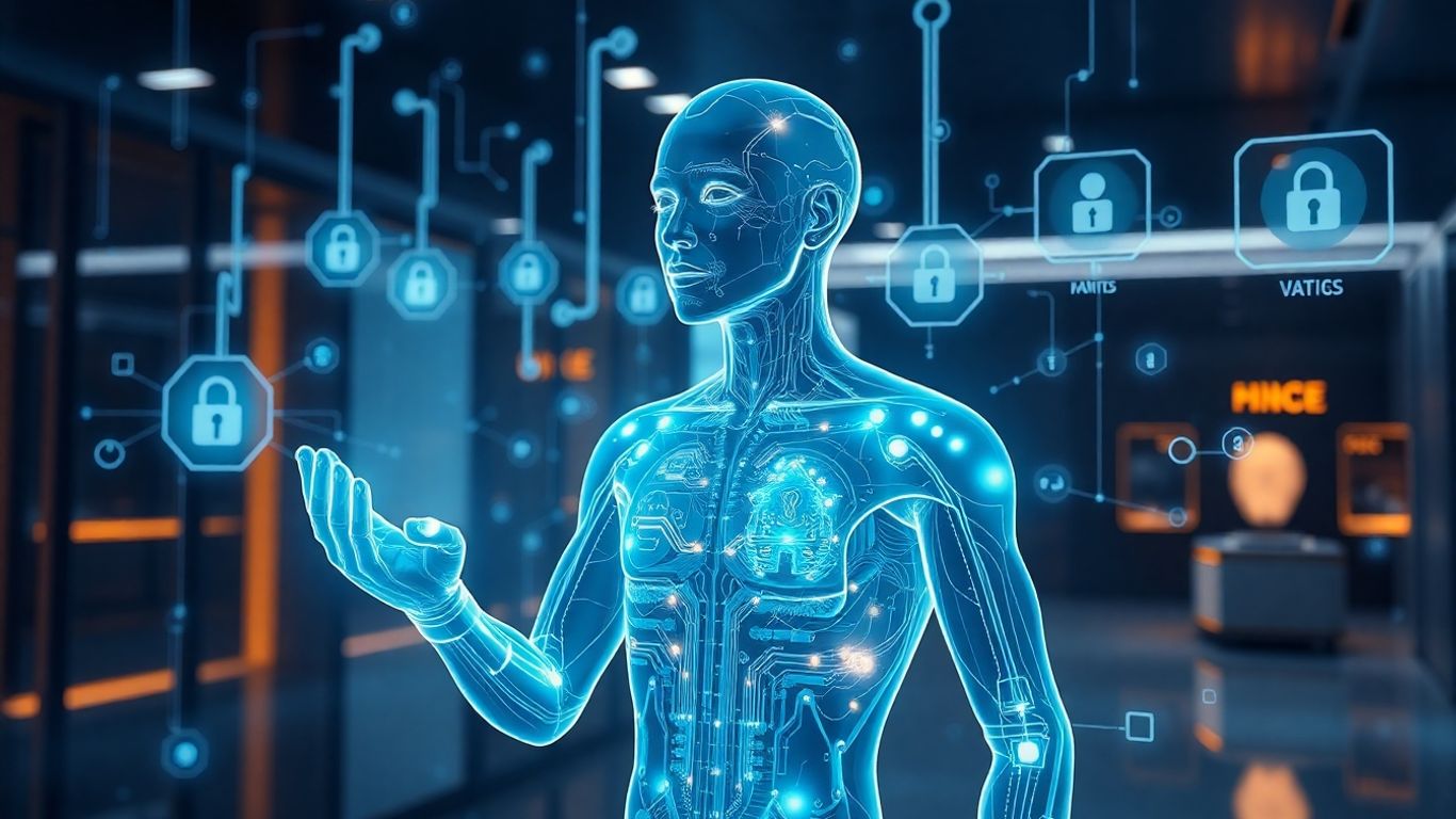 Futuristic digital avatar with blockchain and biometric security