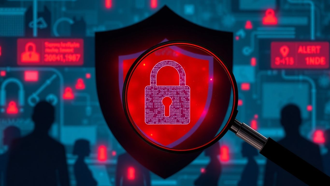 Digital shield protecting against online threats.