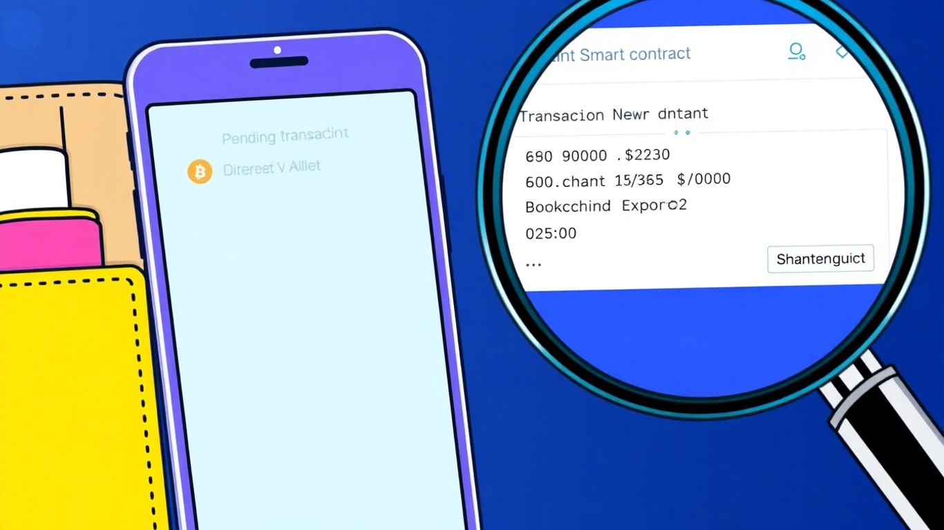 Trust Wallet and blockchain explorer with pending transaction.
