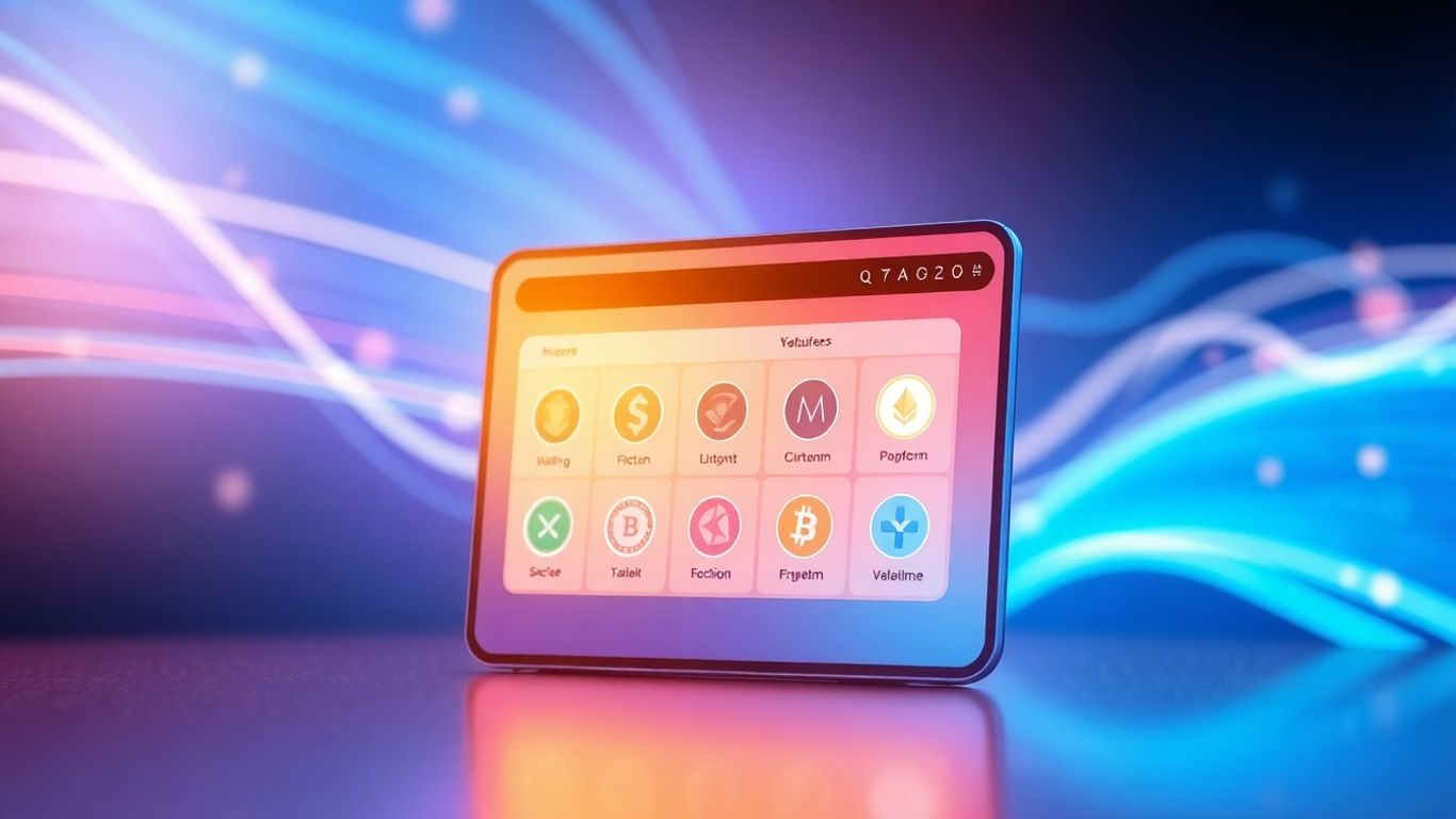 Mizar crypto wallet interface with glowing digital transaction lines.