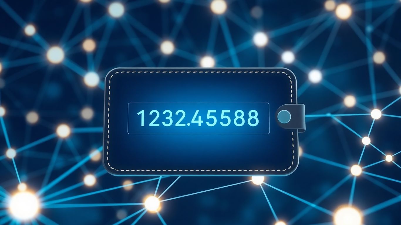Digital wallet with unique address and blockchain network.