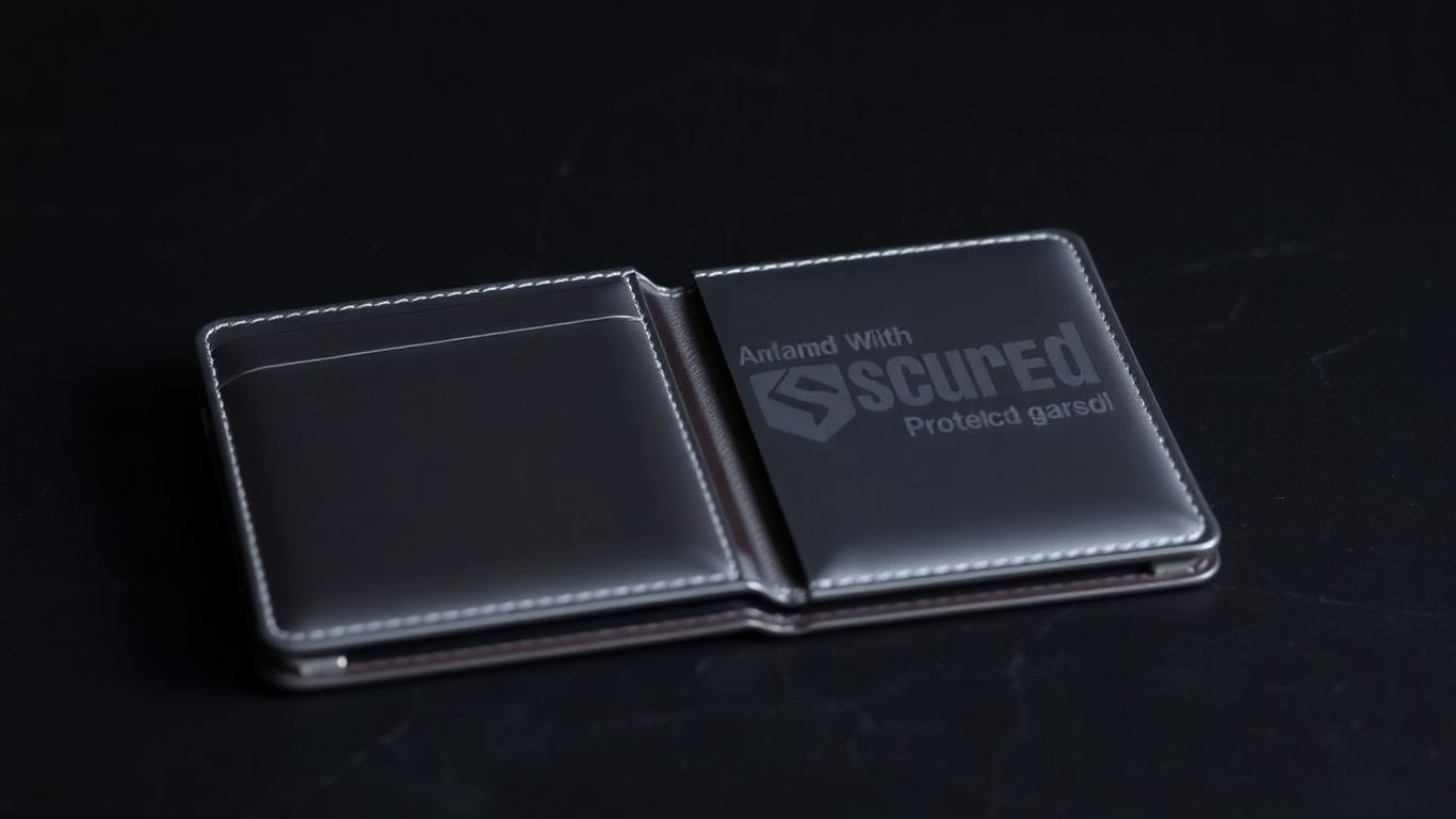 Modern metallic wallet with secure interior