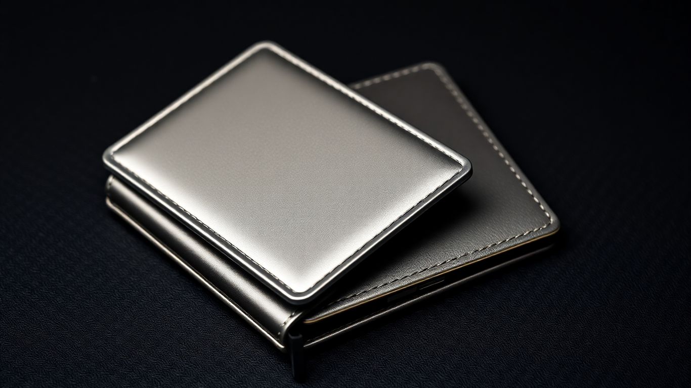 Modern metallic wallet with secure interior