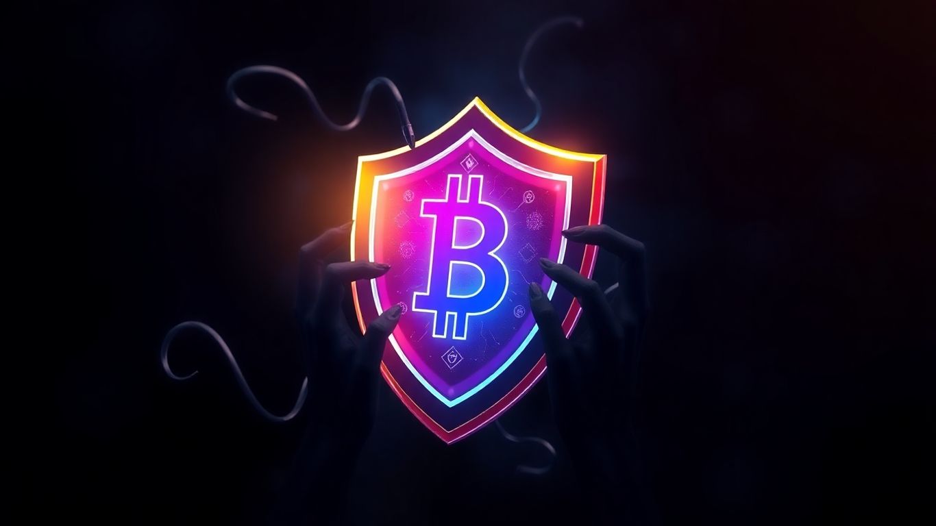 Secure cryptocurrency shield against shadowy threats.