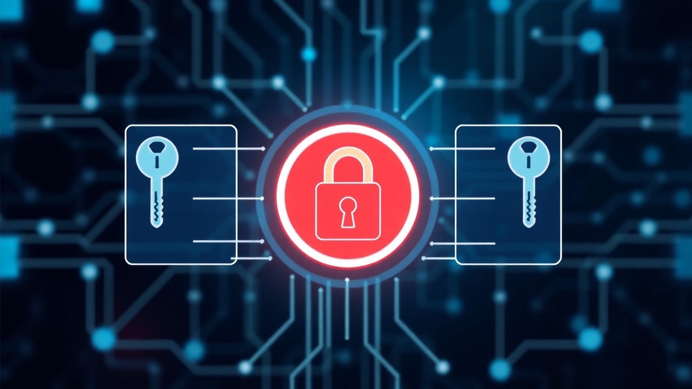 Digital wallet with multiple keys and padlock icon.