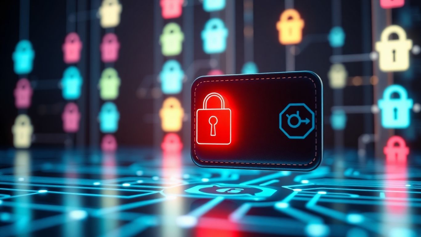 Multi-signature wallet with multiple keys and a central lock.