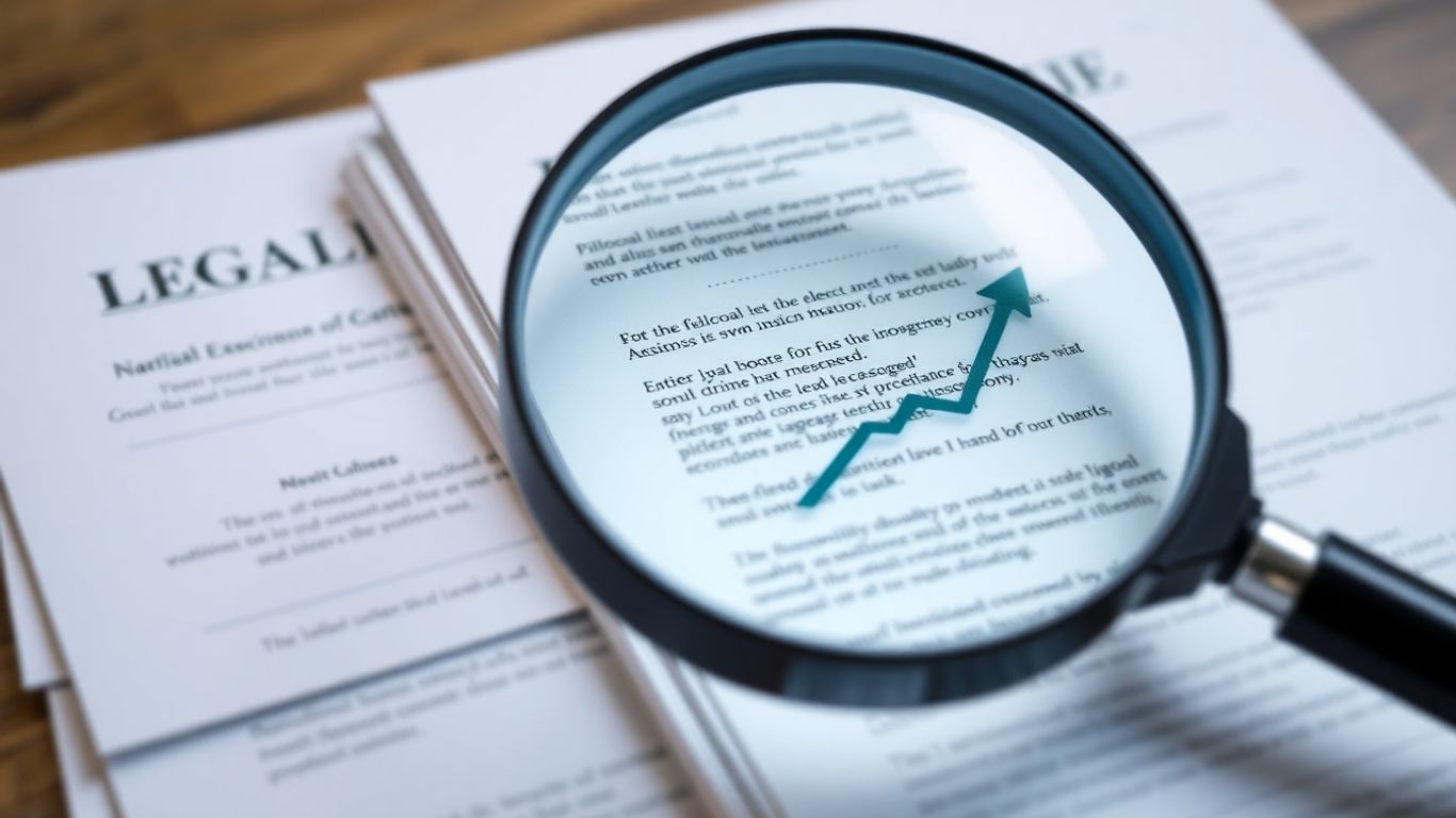 Contract audit documents and magnifying glass