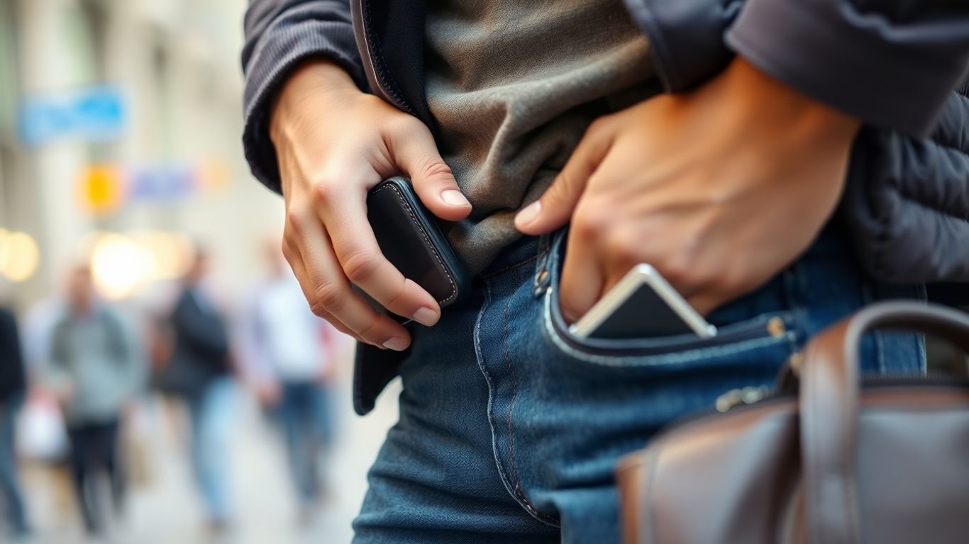 Person searching for a lost wallet in a bag.