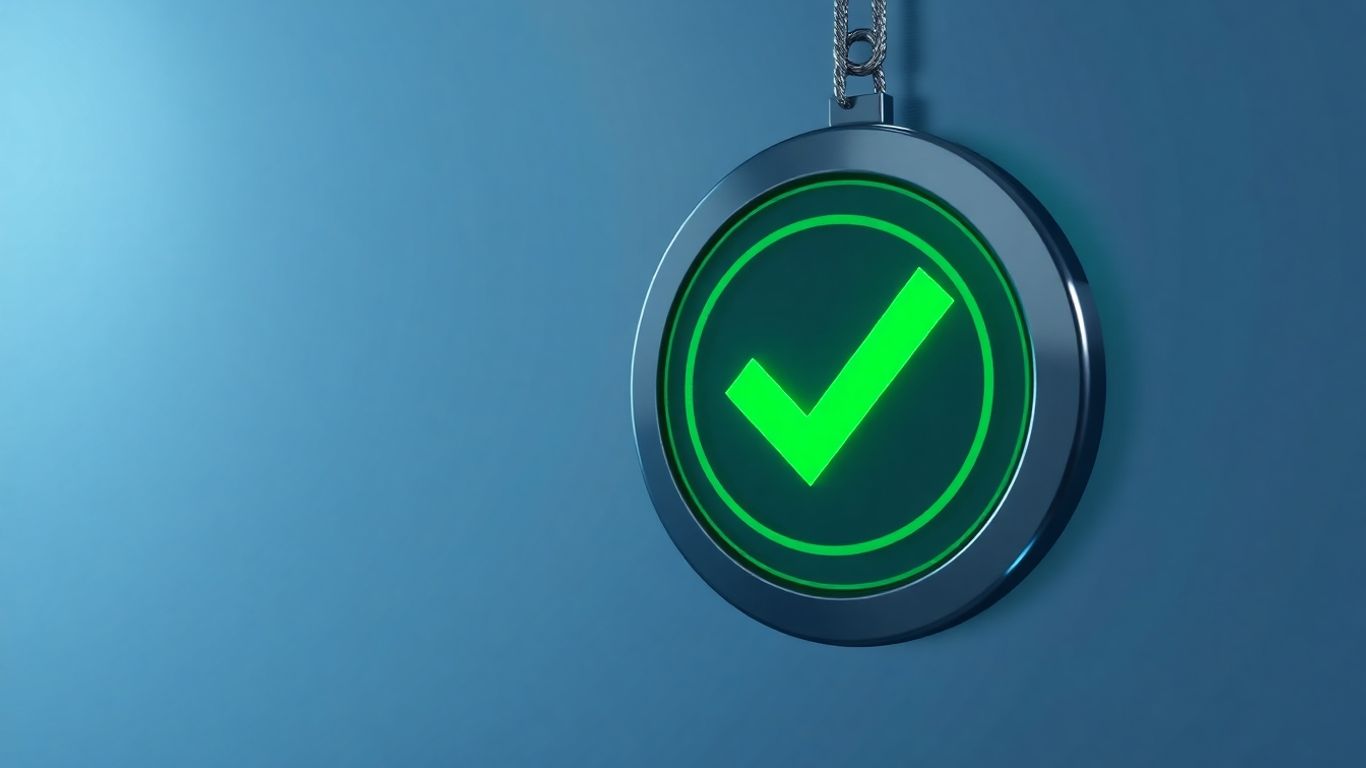 Security badge with a green checkmark