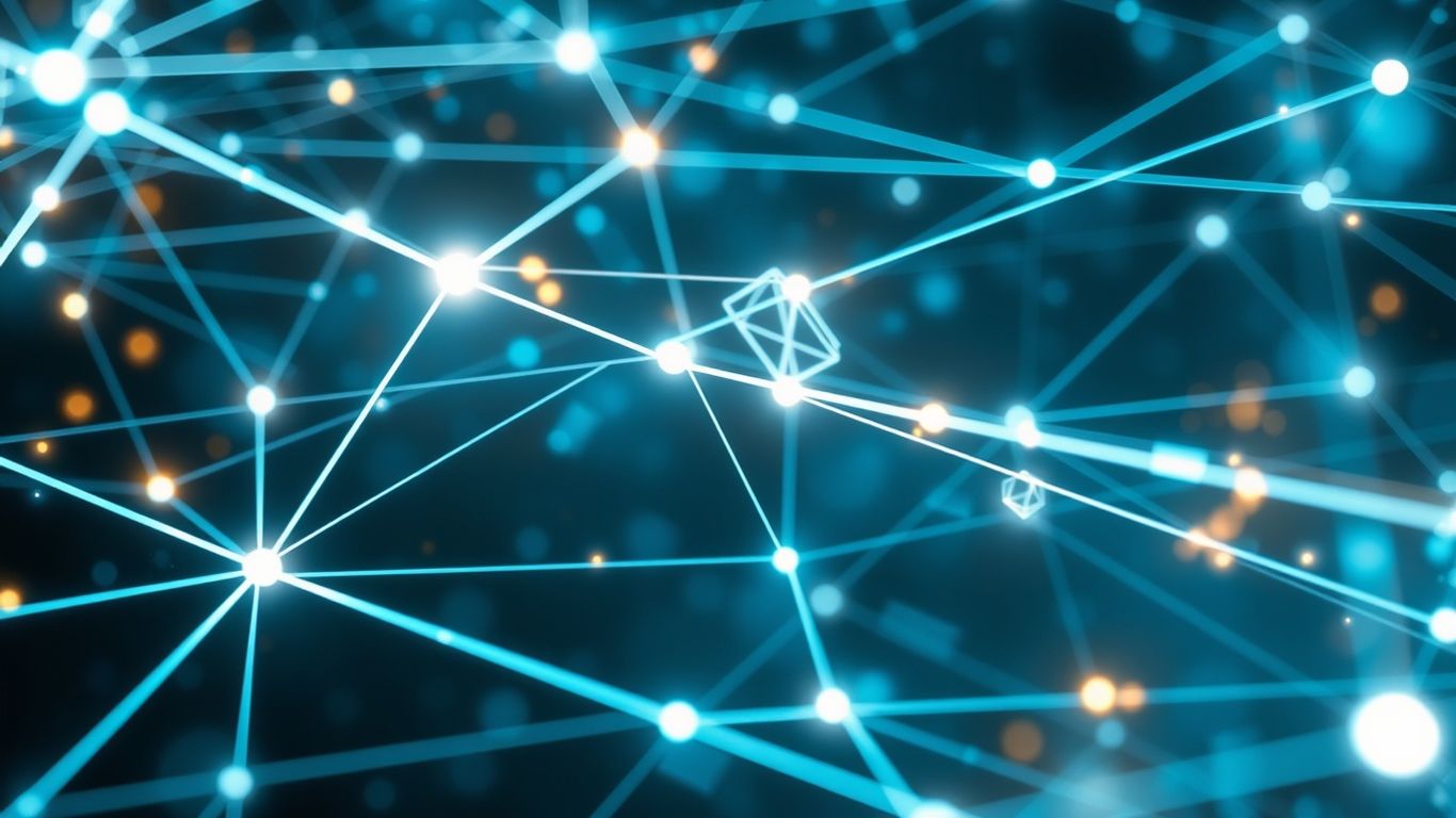 Digital pathways and interconnected nodes in a forensic network.