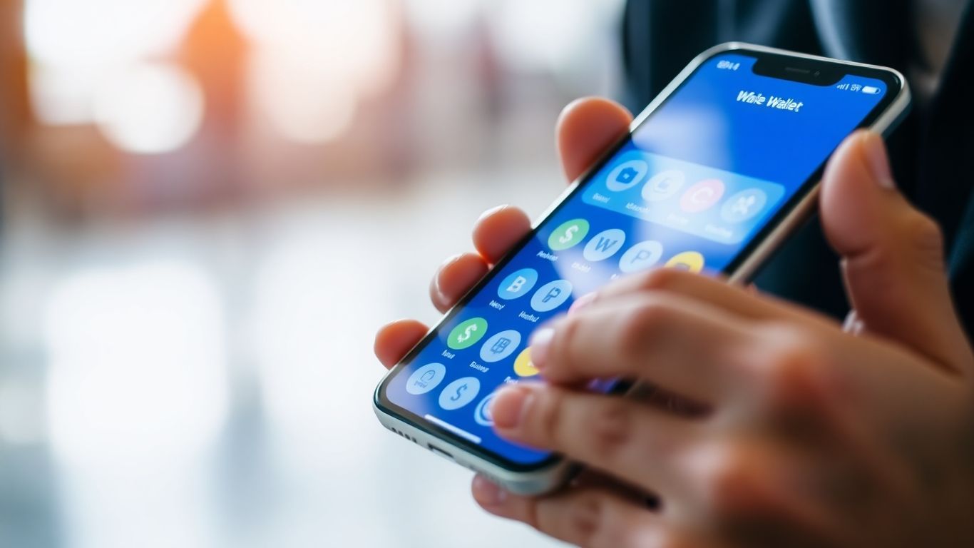 Digital wallet tracking on a smartphone screen.