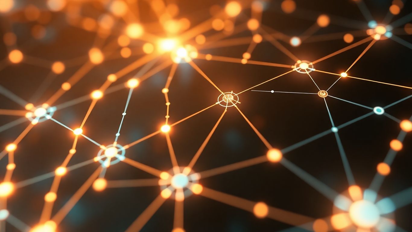 Digital pathways and glowing nodes of transaction monitoring.