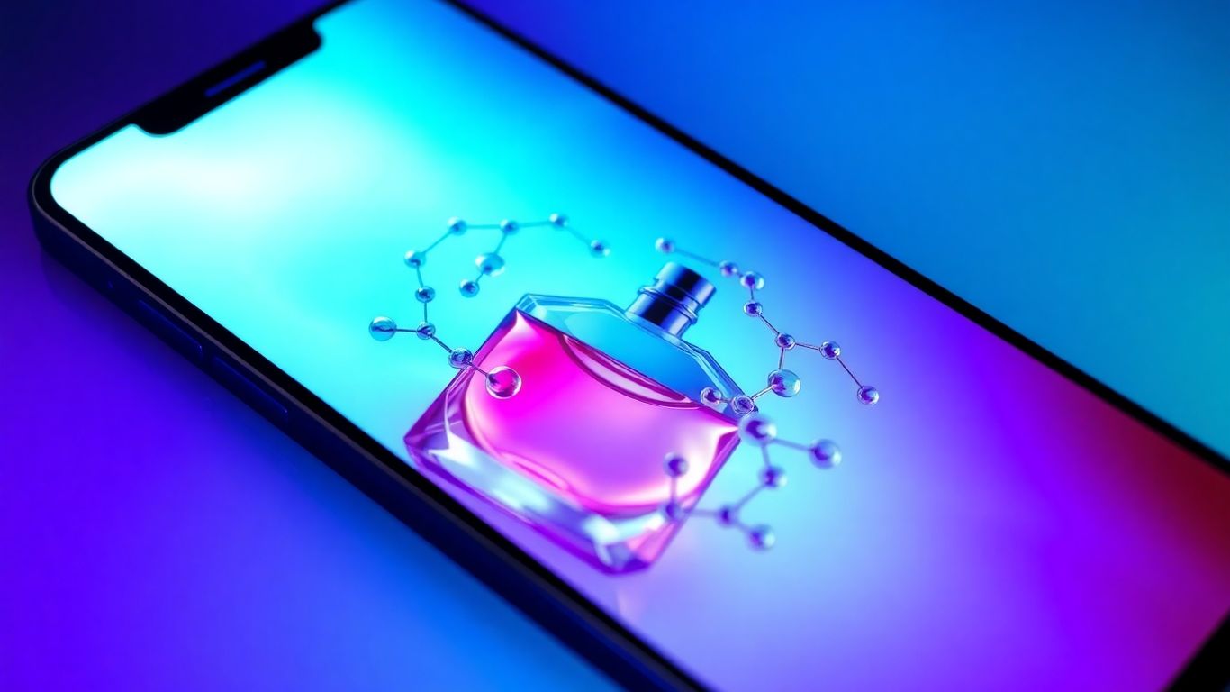 Smartphone displaying scent exploration app interface.