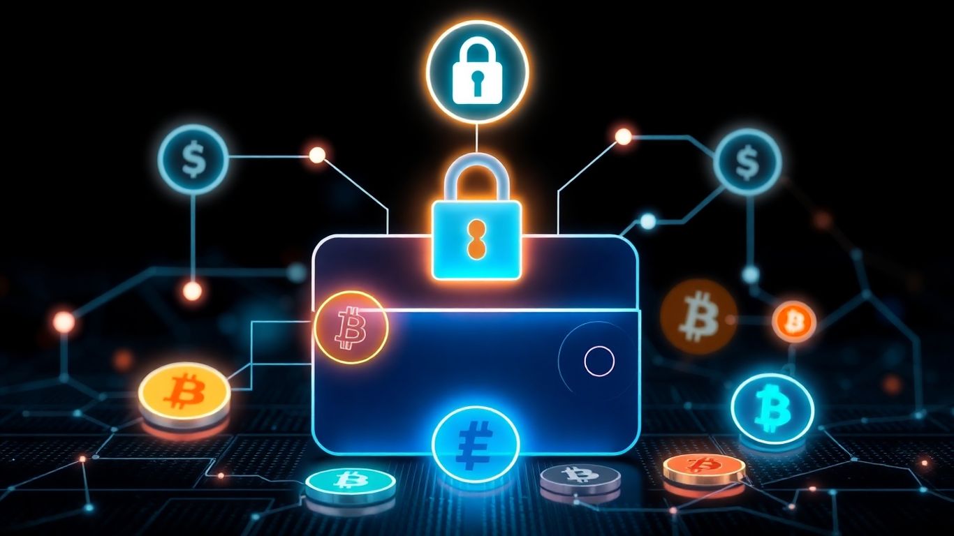 Cwallet crypto management interface with lock and connections.