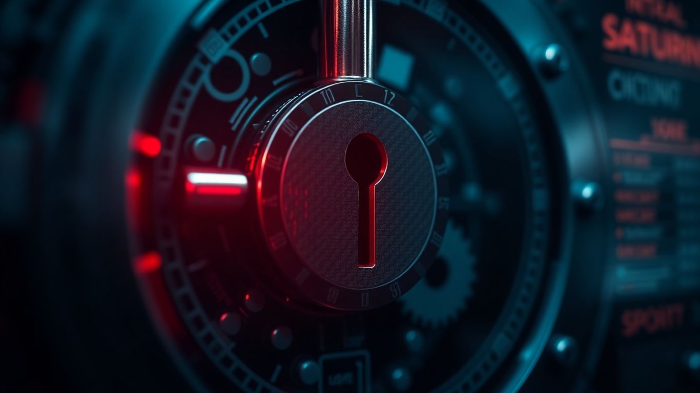 Digital lock with red security breach light