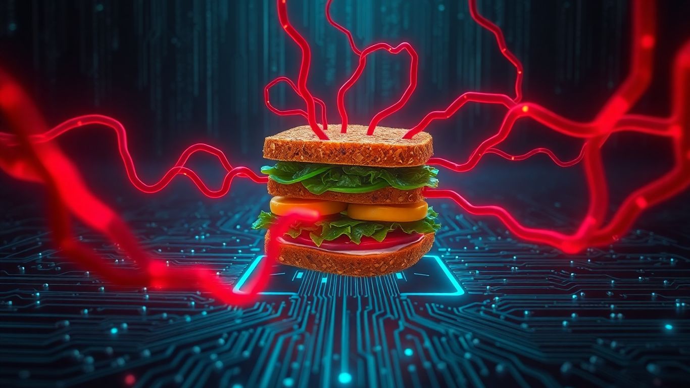 Digital sandwich under attack in a circuit board.