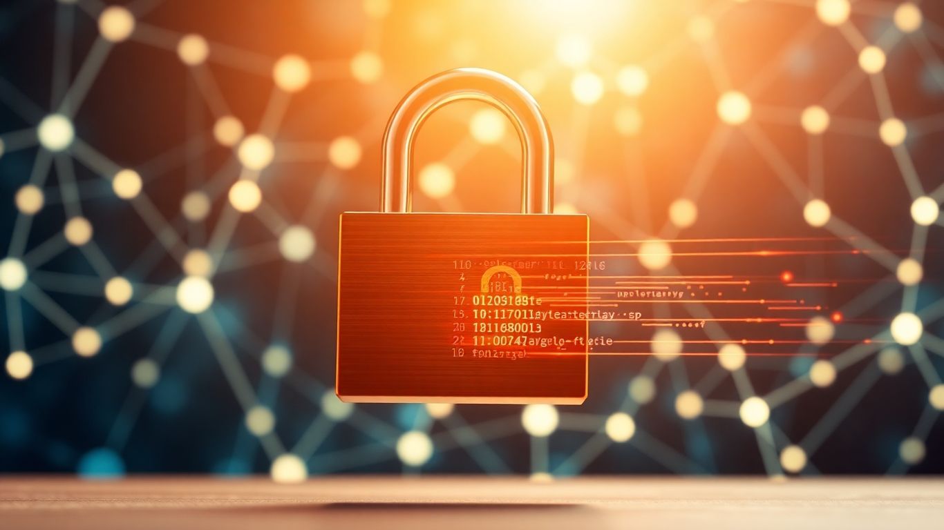 Digital lock bypassed by glowing code stream.