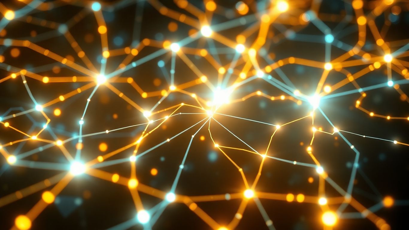 Digital network with data streams indicating flash loan attack patterns.