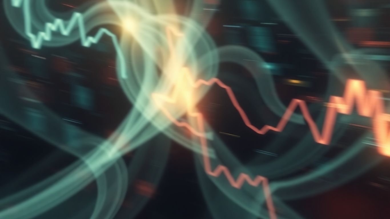 Financial market activity with price fluctuations and trading volumes.