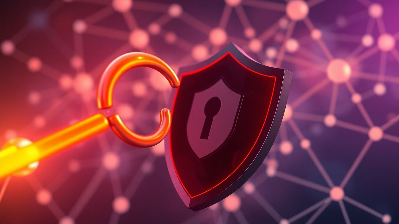 Digital shield blocks phishing hook in network.