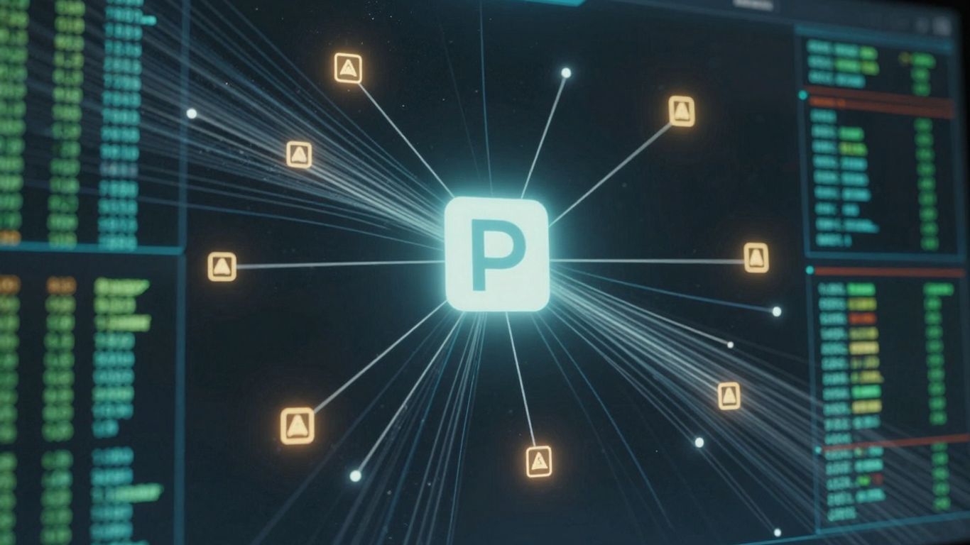 PagerDuty interface with crypto security alerts and data flow.